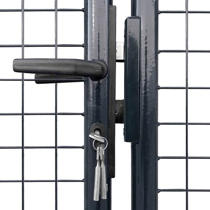 Mesh Garden Gate Galvanised Steel 300x200 cm Grey