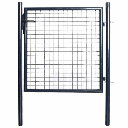 Mesh Garden Gate Galvanised Steel 100x100 cm Grey