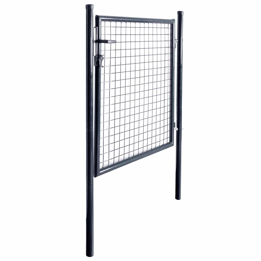 Mesh Garden Gate Galvanised Steel 100x100 cm Grey