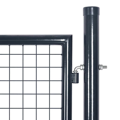 Mesh Garden Gate Galvanised Steel 100x100 cm Grey
