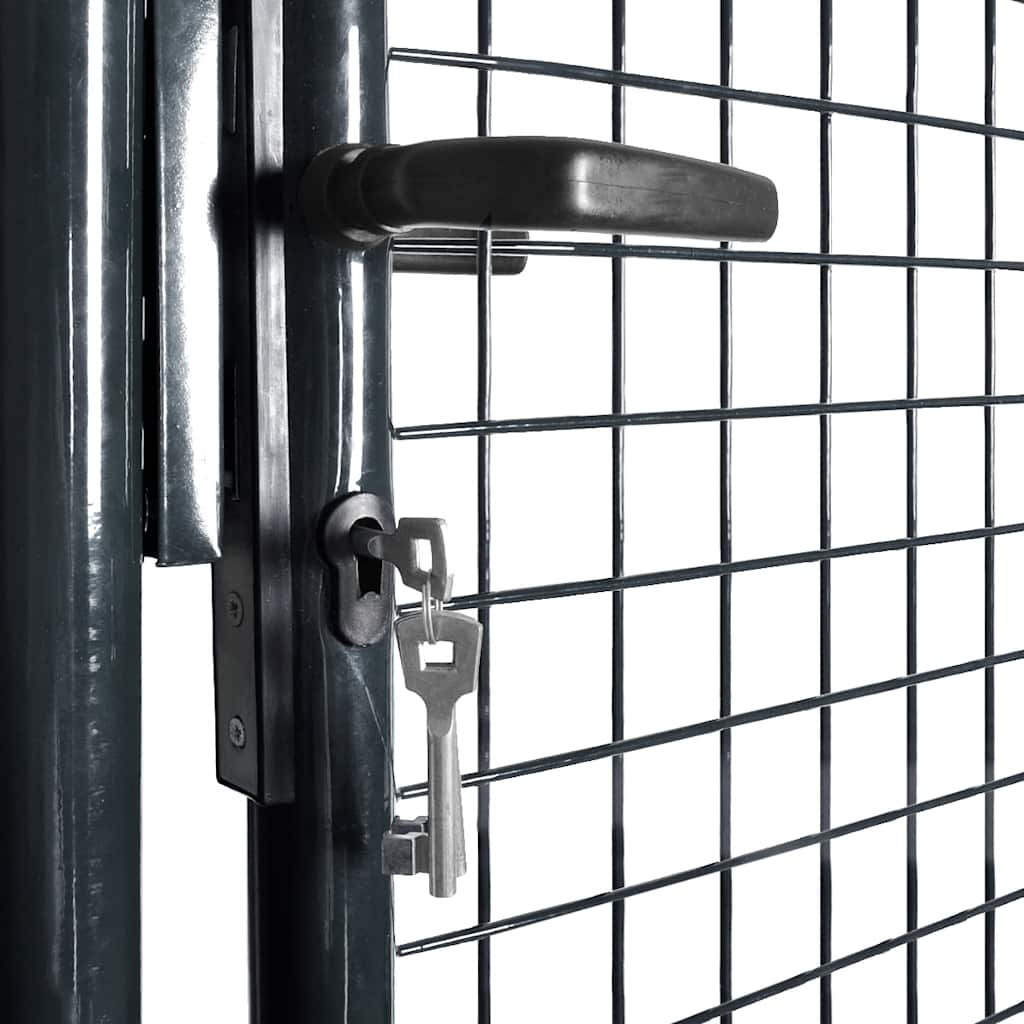 Mesh Garden Gate Galvanised Steel 100x100 cm Grey