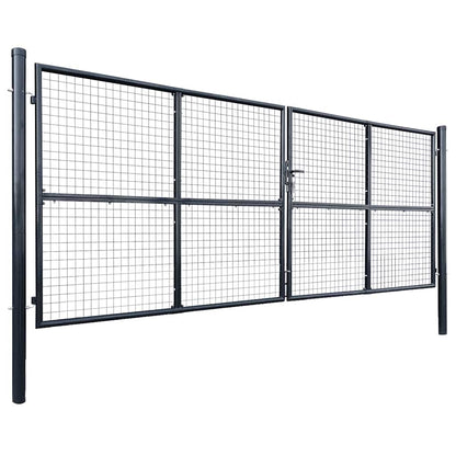 Mesh Garden Gate Galvanised Steel 400x150 cm Grey