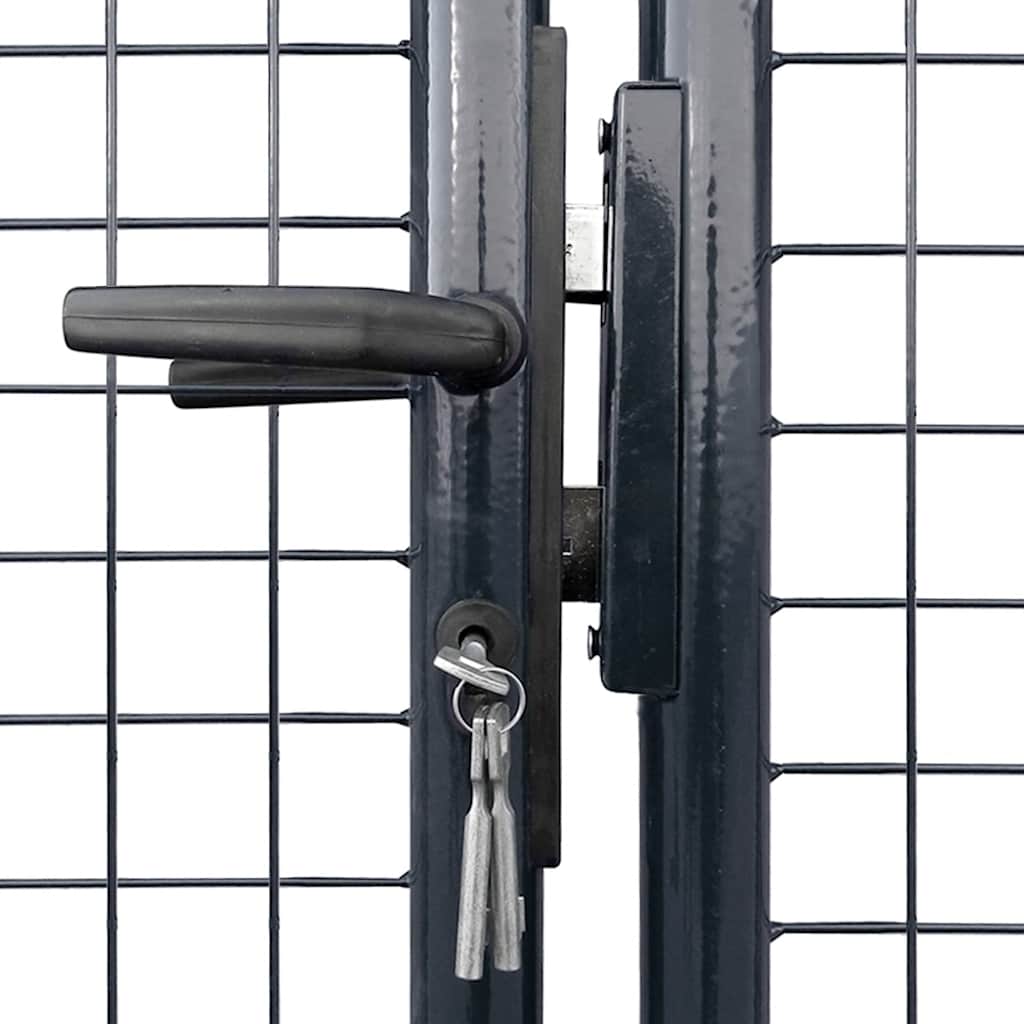 Mesh Garden Gate Galvanised Steel 400x175 cm Grey
