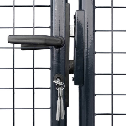 Mesh Garden Gate Galvanised Steel 400x175 cm Grey