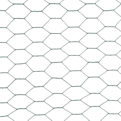 Chicken Wire Fence Steel with PVC Coating 25x1.2 m Green