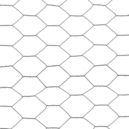 Chicken Wire Fence Steel with PVC Coating 25x0.5 m Grey