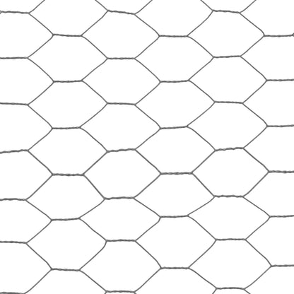 Chicken Wire Fence Steel with PVC Coating 25x1 m Grey