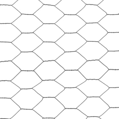 Chicken Wire Fence Steel with PVC Coating 25x1.2 m Grey