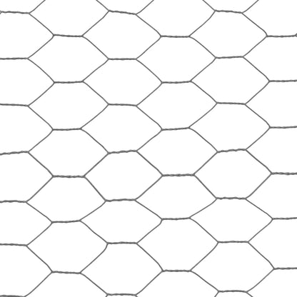 Chicken Wire Fence Steel with PVC Coating 25x1.5 m Grey