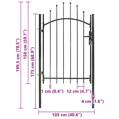 Garden Gate Woerden Steel 1x1.5 m Black