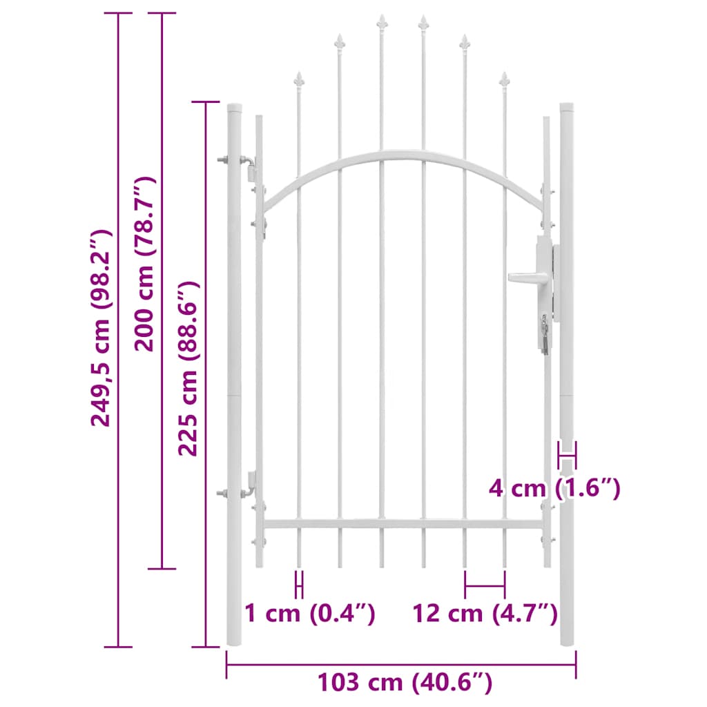 Garden Gate Woerden Steel 1x2.45 m White