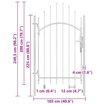 Garden Gate Woerden Steel 1x2.45 m White