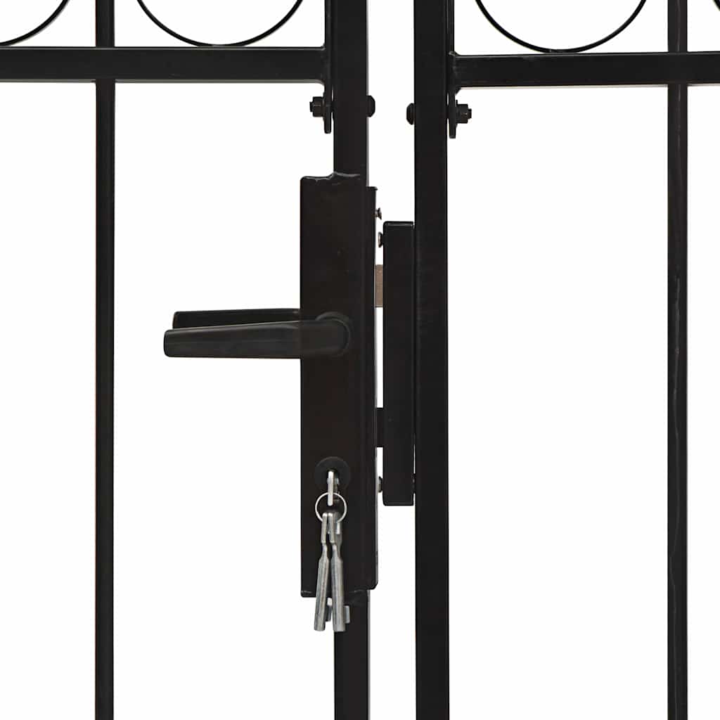Fence Gate ASSEN Double Door with Arched Top Steel 400x175 cm