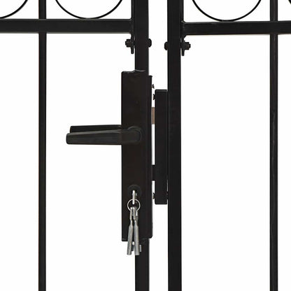 Fence Gate ASSEN Double Door with Arched Top Steel 400x175 cm