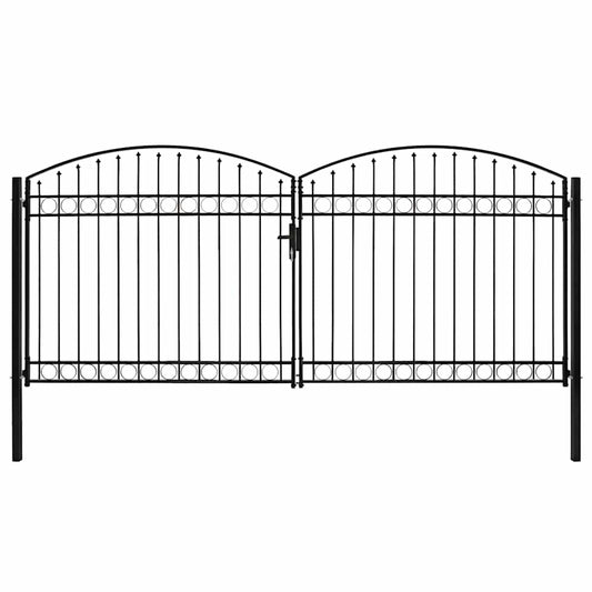 Fence Gate "ASSEN" Double Door with Arched Top Steel 400x200 cm