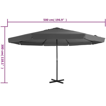 Garden Parasol | Anthracite | Polyester | Large | Foldable