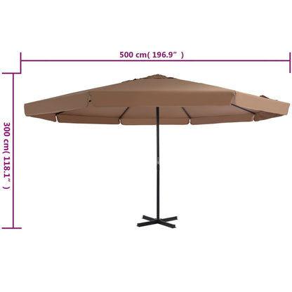 Garden Parasol | Taupe | Polyester, Aluminium | Large