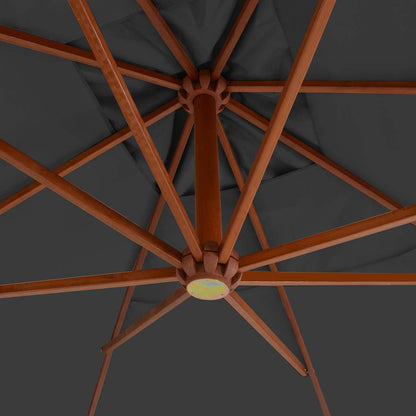 Cantilever Garden Parasol with Wooden Pole 400x300cm Anthracite