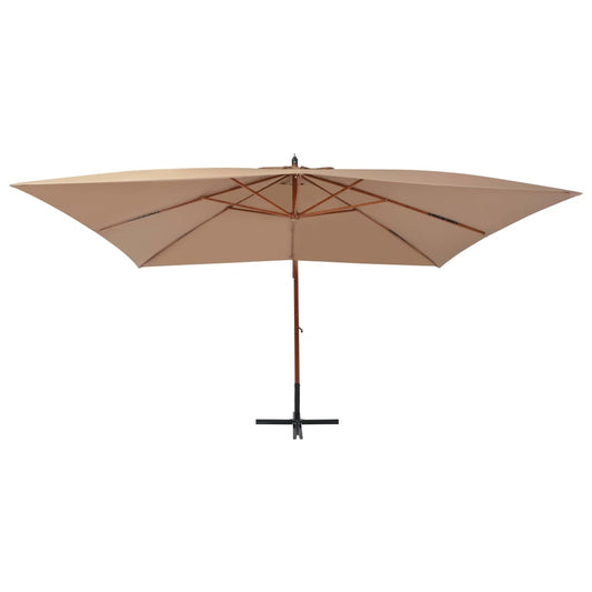 Cantilever Garden Parasol | Taupe | Laminated Bamboo, Firwood, Polyester
