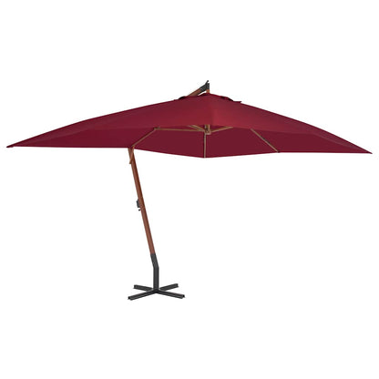 Cantilever Garden Parasol with Pole 400x300 cm Bordeaux Red