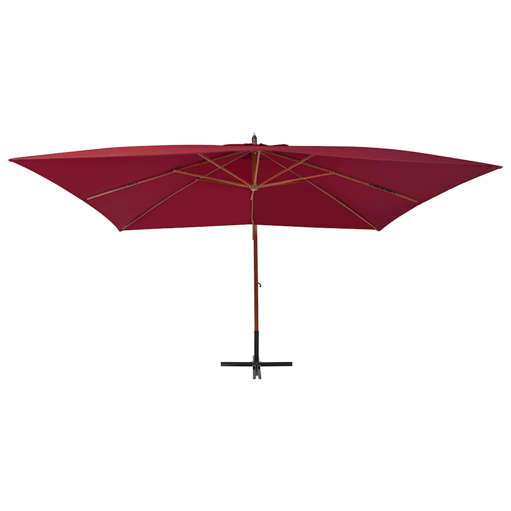 Cantilever Garden Parasol with Pole 400x300 cm Bordeaux Red