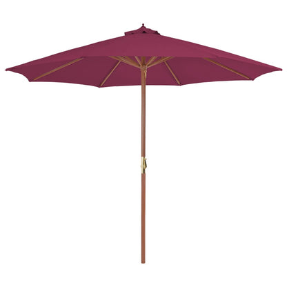 Garden Parasol with Wooden Pole 300 cm Bordeaux Red