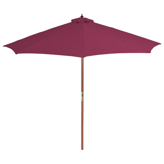 Garden Parasol with Wooden Pole 300 cm Bordeaux Red