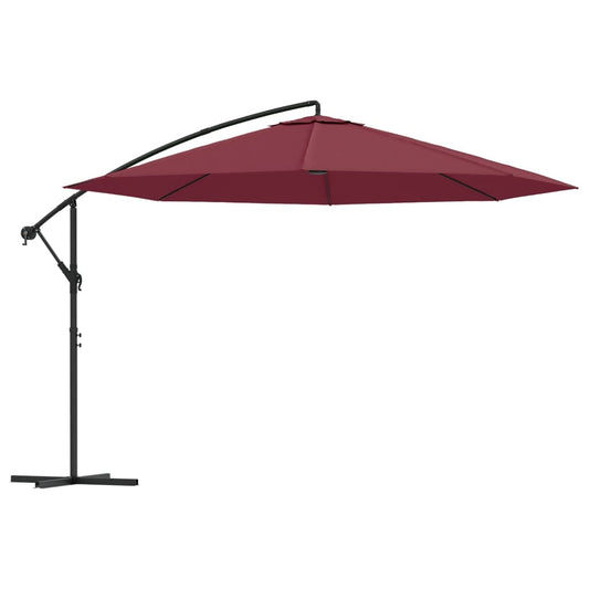 Cantilever Garden Parasol | Bordeaux Red | Polyester, Metal, Steel