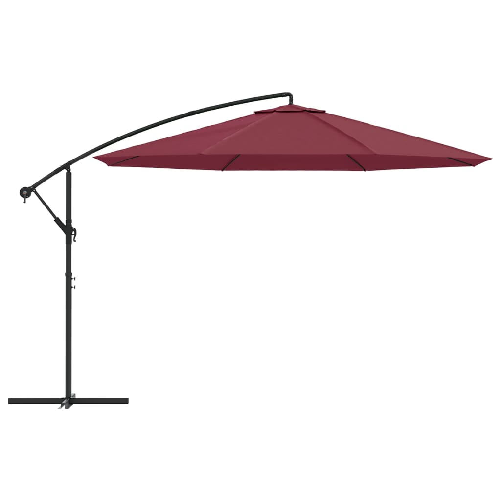 Cantilever Garden Parasol | Bordeaux Red | Polyester, Metal, Steel