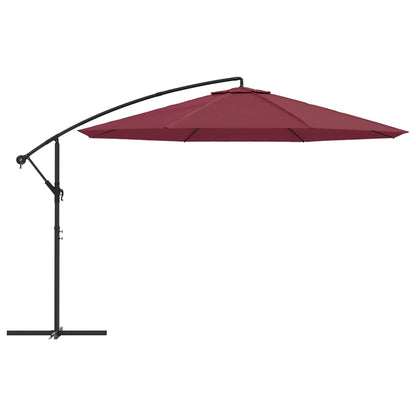 Cantilever Garden Parasol | Bordeaux Red | Polyester, Metal, Steel