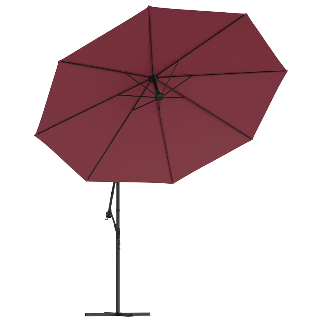 Cantilever Garden Parasol | Bordeaux Red | Polyester, Metal, Steel
