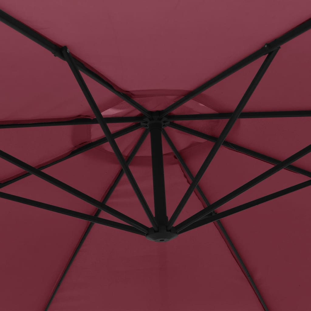 Cantilever Garden Parasol | Bordeaux Red | Polyester, Metal, Steel