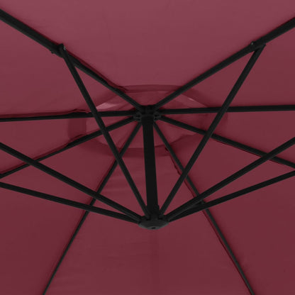 Cantilever Garden Parasol | Bordeaux Red | Polyester, Metal, Steel