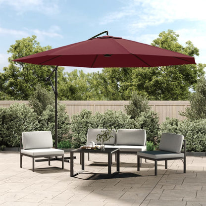 Cantilever Garden Parasol | Bordeaux Red | Polyester, Metal, Steel