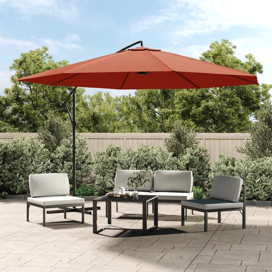 Cantilever Garden Parasol with Steel Pole 350 cm Terracotta