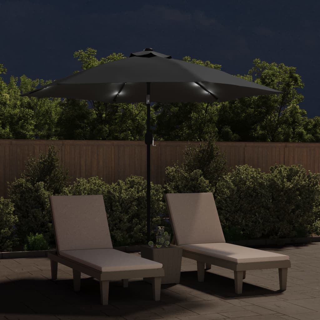 Garden Parasol | Anthracite | Polyester and Steel | Large | Collapsible