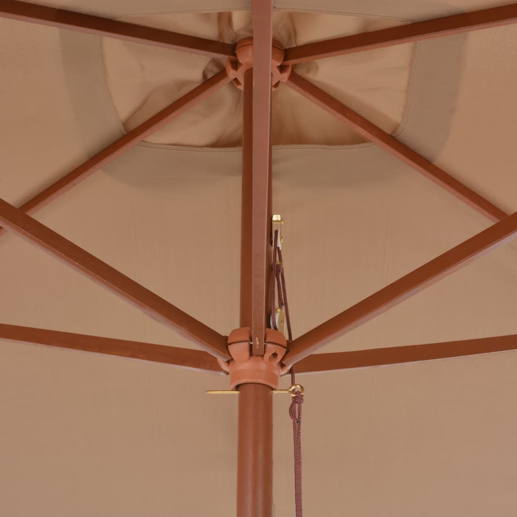 Garden Parasol | Taupe | Polyester, Laminated bamboo, Hardwood