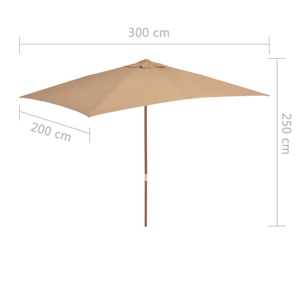 Garden Parasol | Taupe | Polyester, Laminated bamboo, Hardwood