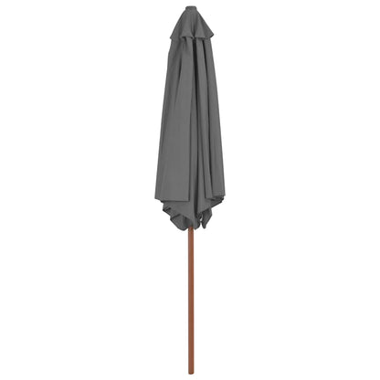 44515 vidaXL Outdoor Parasol with Wooden Pole 270 cm Anthracite