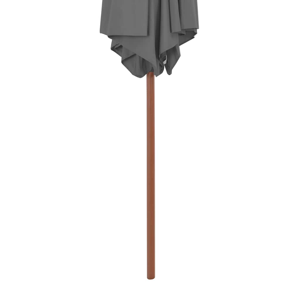 44515 vidaXL Outdoor Parasol with Wooden Pole 270 cm Anthracite