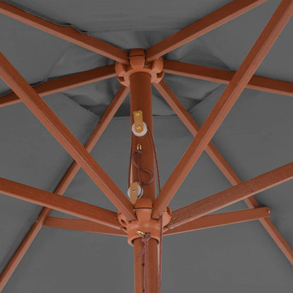 Garden Parasol with Wooden Pole 270 cm Anthracite