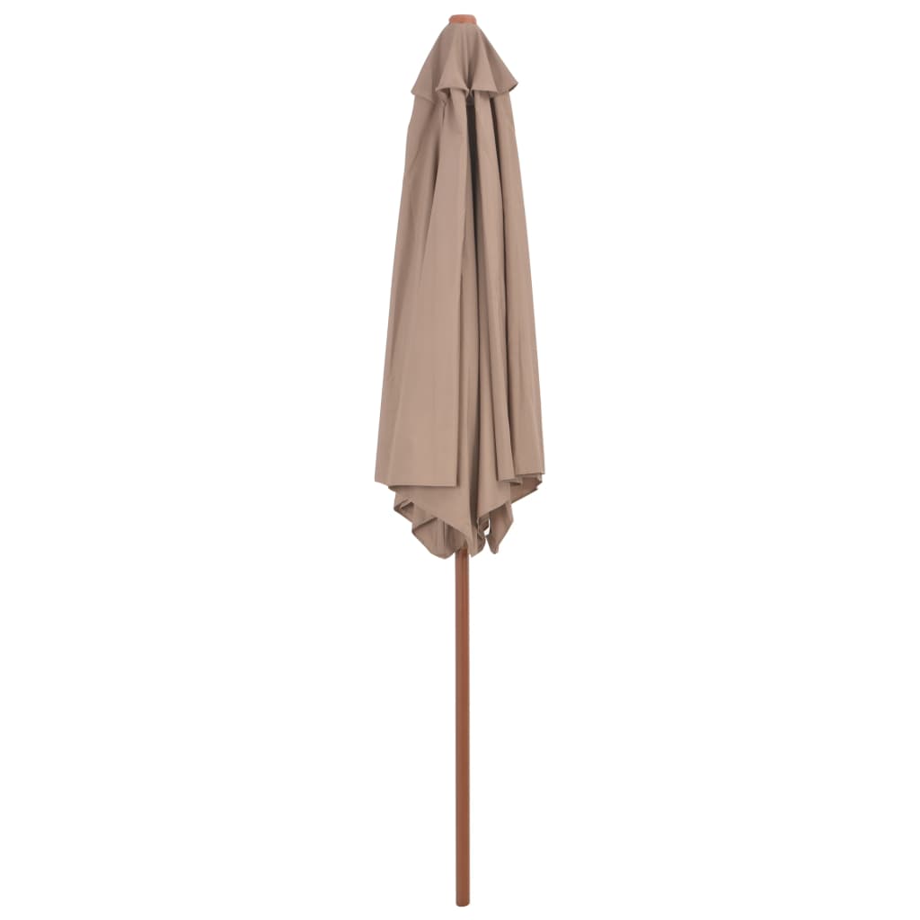 Garden Parasol with Wooden Pole 270 cm Taupe