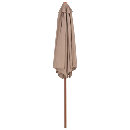 Garden Parasol with Wooden Pole 270 cm Taupe