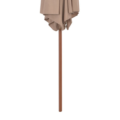 Garden Parasol with Wooden Pole 270 cm Taupe