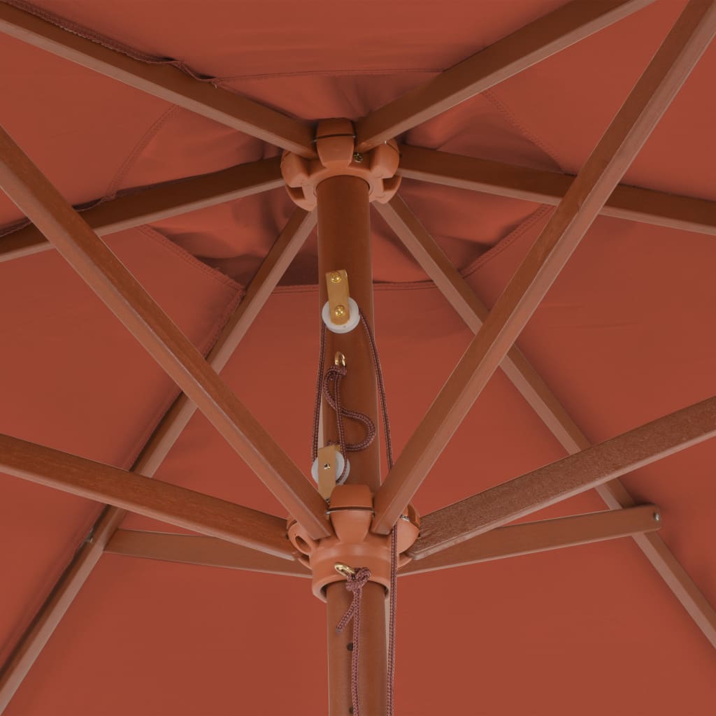 Garden Parasol | Terracotta | Laminated bamboo and hardwood, polyester