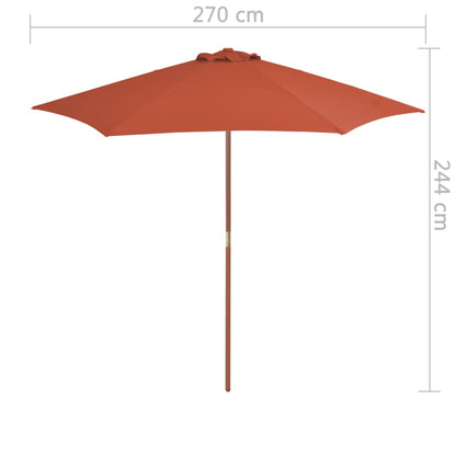 Garden Parasol | Terracotta | Laminated bamboo and hardwood, polyester