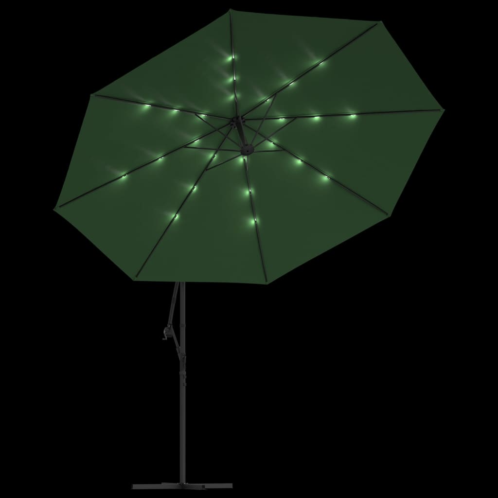 Cantilever Garden Parasol | Green | Polyester and Steel | Large