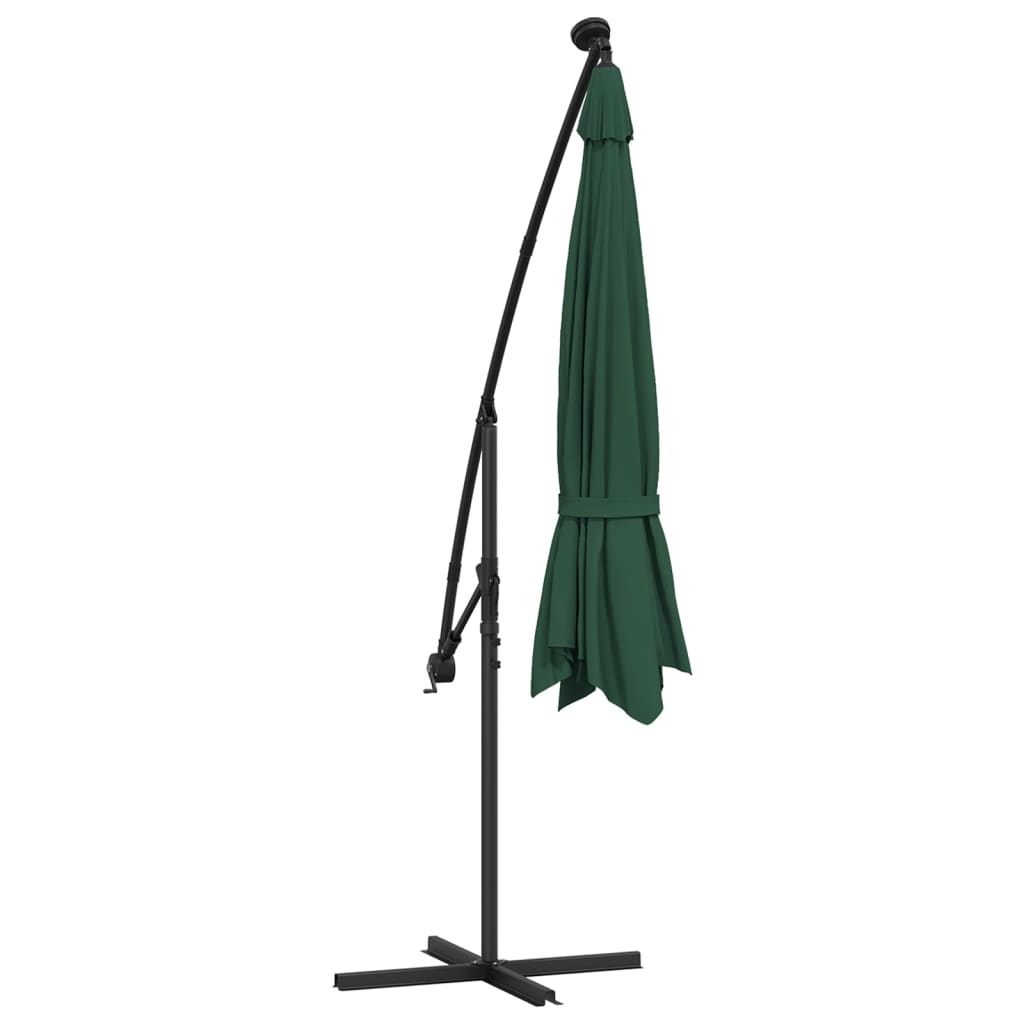 Cantilever Garden Parasol | Green | Polyester and Steel | Large