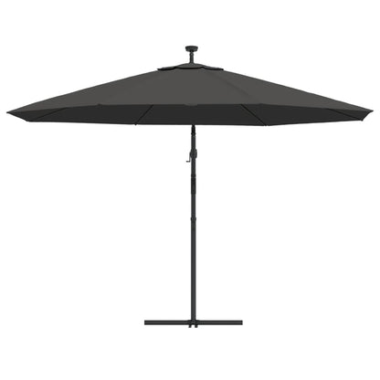 Cantilever Garden Parasol with LED Lights and Metal Pole 350 cm Anthracite