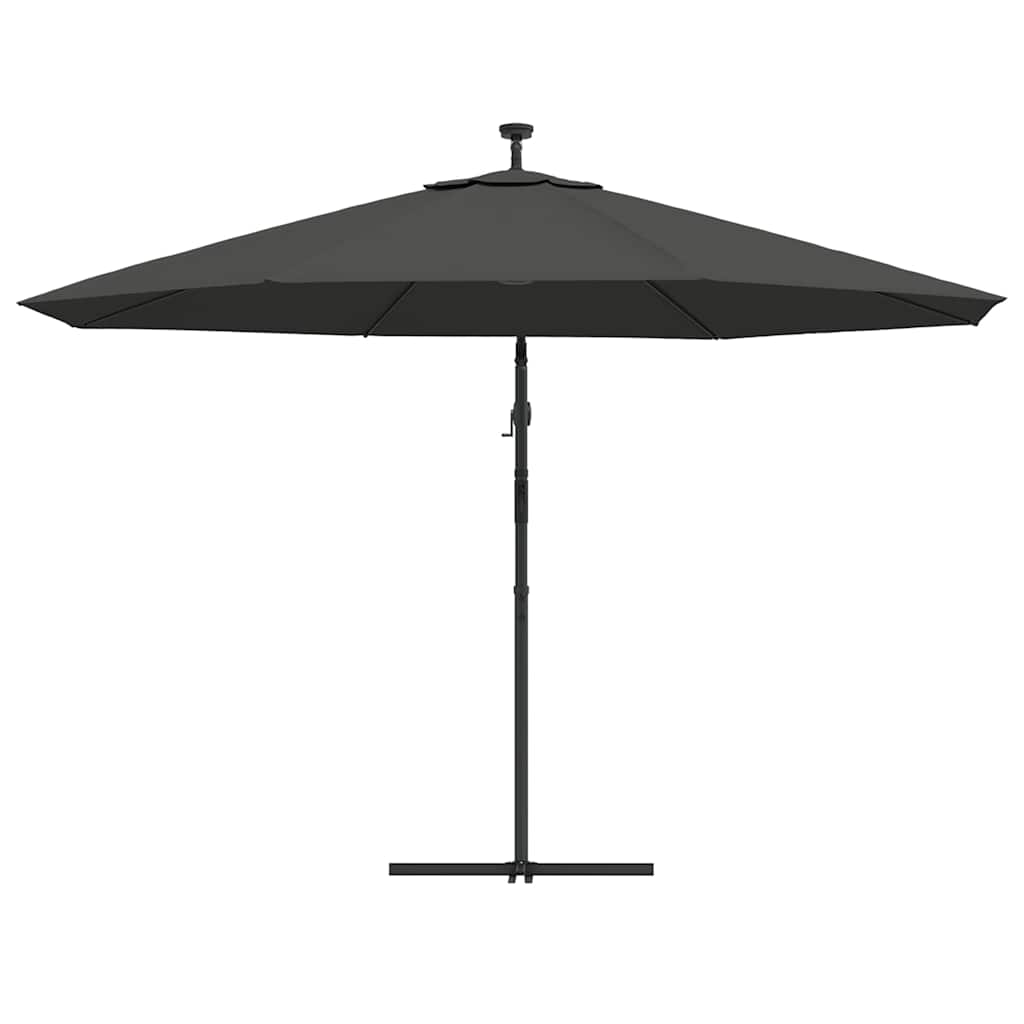 Cantilever Garden Parasol with LED Lights and Metal Pole 350 cm Anthracite